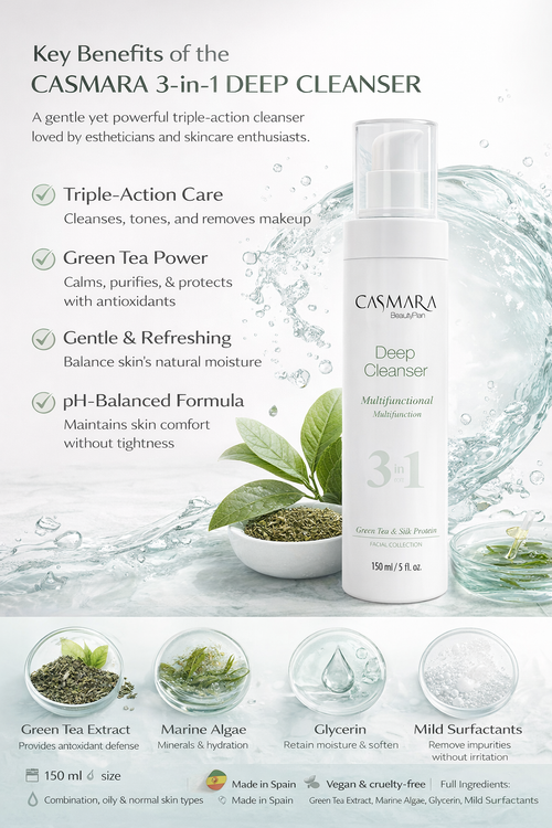 Casmara 3 in 1 Deep Cleanser Green Tea — 150ml